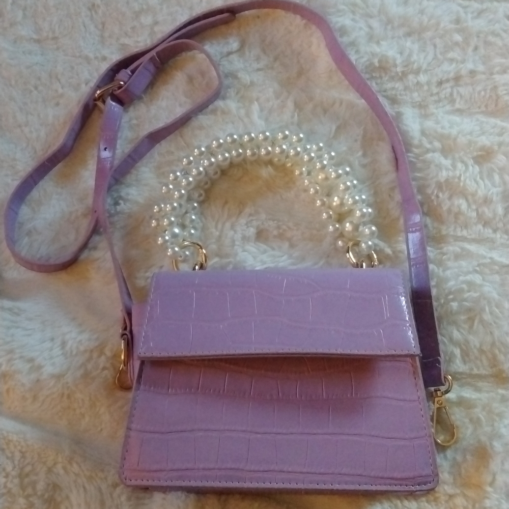 Croc Micro pearl top handle crossbody